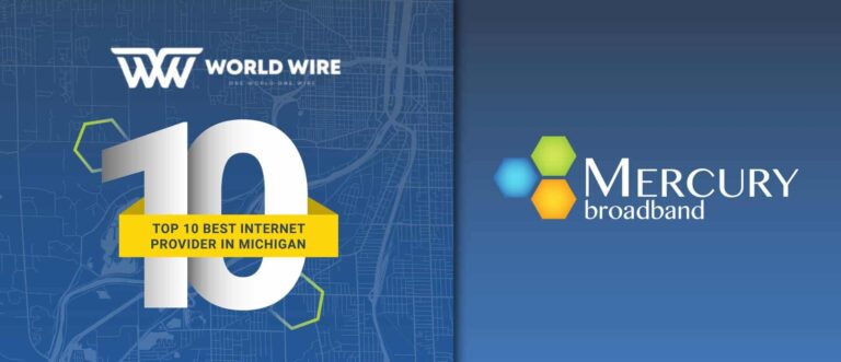 Mercury Broadband named Top 10 Internet Provider in Michigan
