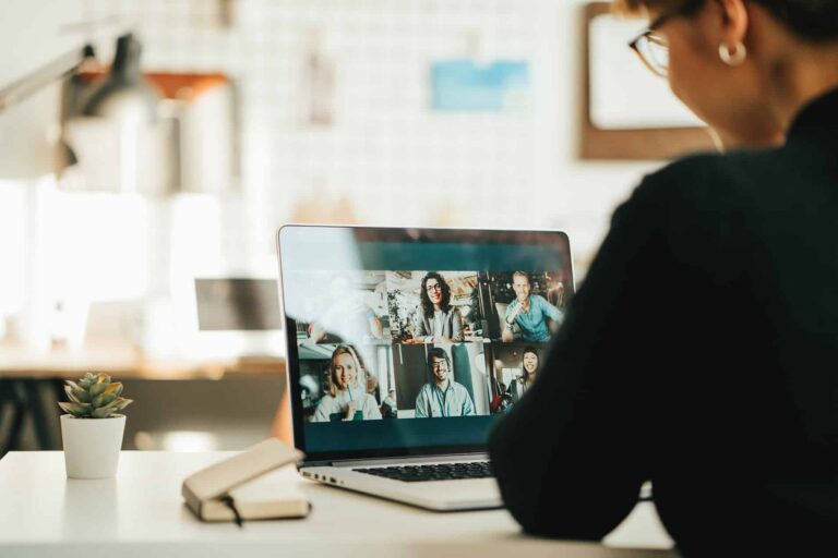 A remote worker on a Video call
