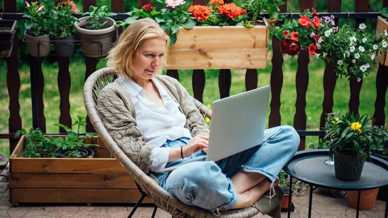 Woman working from home